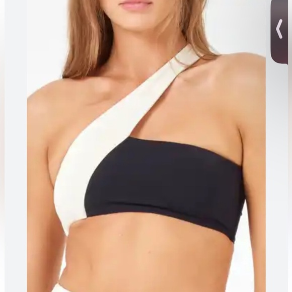 l*space Venus Bikini Top in Black and Cream Size XL - Picture 1 of 5